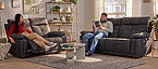 Madrid 3-Sitzer und 2-Sitzer-Sofa mit Relaxfunktion schwarz Seats and Sofas