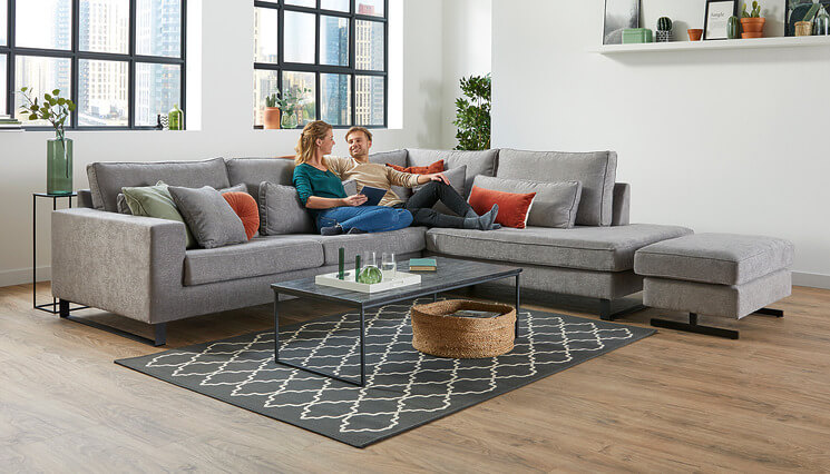 Hollywood Ecksofa grau