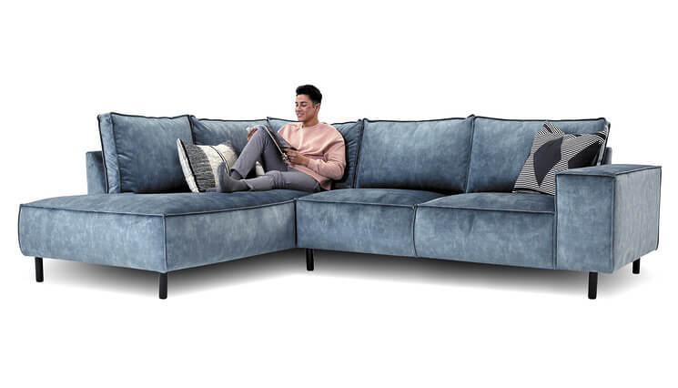 Manilla Ecksofa blau