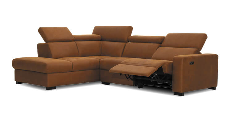 Portland Ecksofa braun mit Relaxfunktion