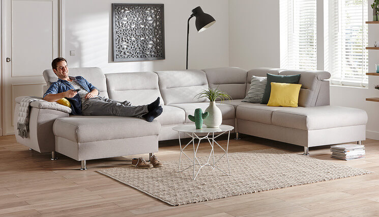 Scandi Wohnlandschaft weiss Seats and Sofas
