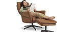 Taylor relaxsessel braun mit Hocker