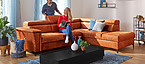 Vegas Ecksofa cognac