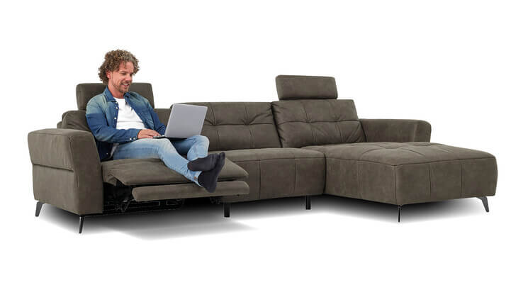 Bronx Ecksofa anthrazit mit Relaxsystem