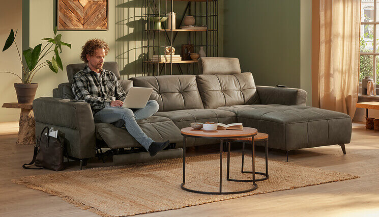 Bronx Ecksofa anthrazit mir Relaxsystem
