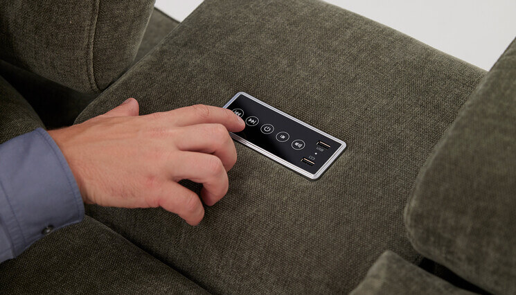 Legacy Ecksofa dunkelgrün Audiokonsole