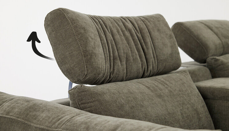Legacy Ecksofa dunkelgrün elektrisch verstellbaren Kopfstützen