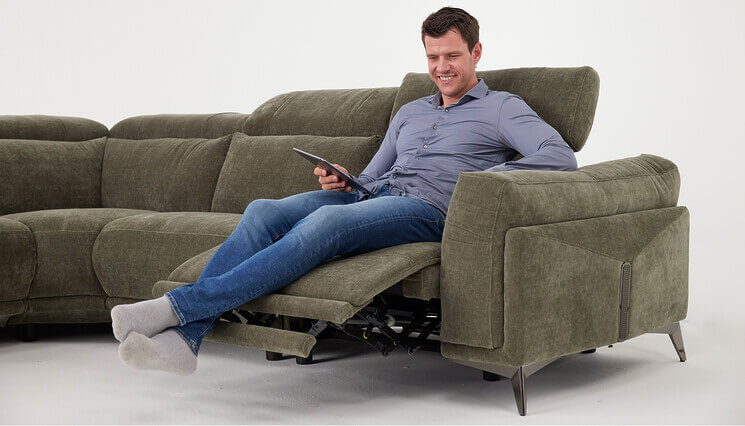 Legacy Ecksofa dunkelgrün mit Relaxfunktion