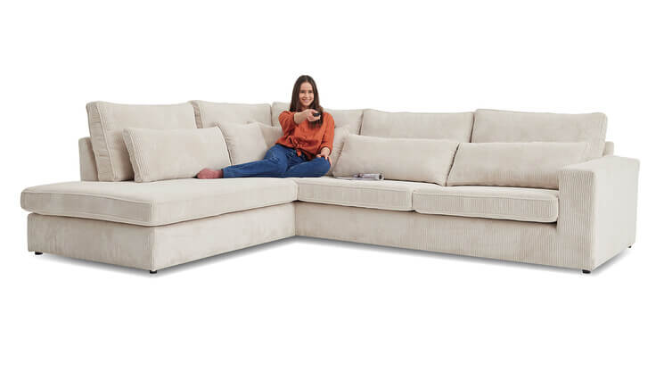 California Ekcsofa cord weiss