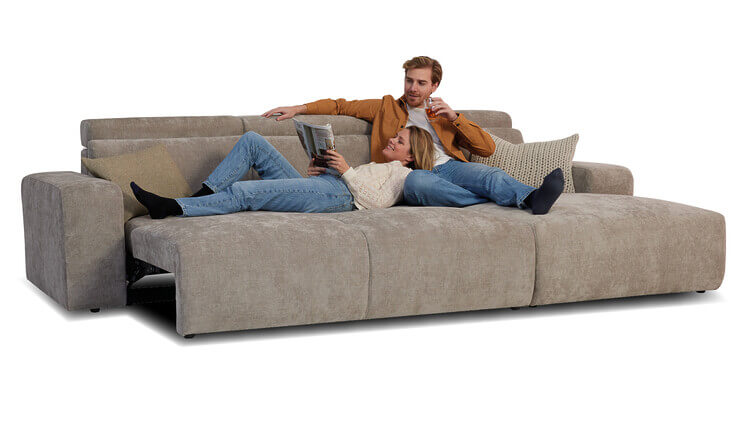 Dublin Ecksofa grau mit Bettfunktion