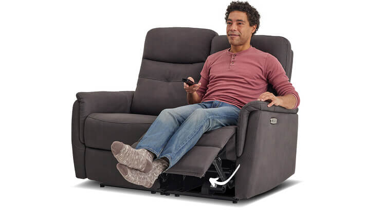 Enzo 2-Sitzer relaxsofa grau