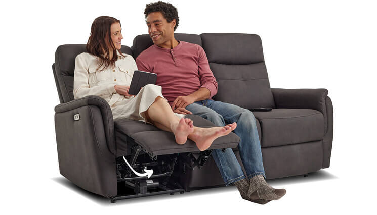 Enzo 3-Sitzer relaxsofa grau