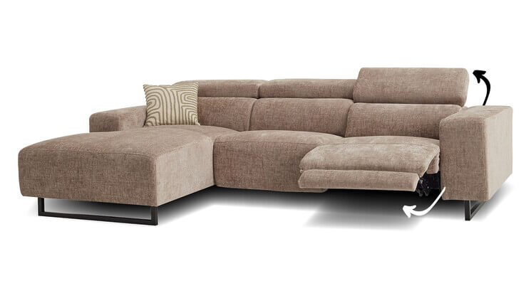 Jewel Ecksofa beige mit Relaxfunktion