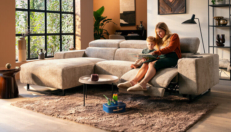 Jewel Ecksofa beige mit Relaxfunktion